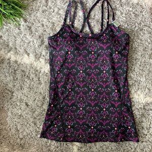 GAIAM Yoga/Gym tank floral strappy top  NWT XS
